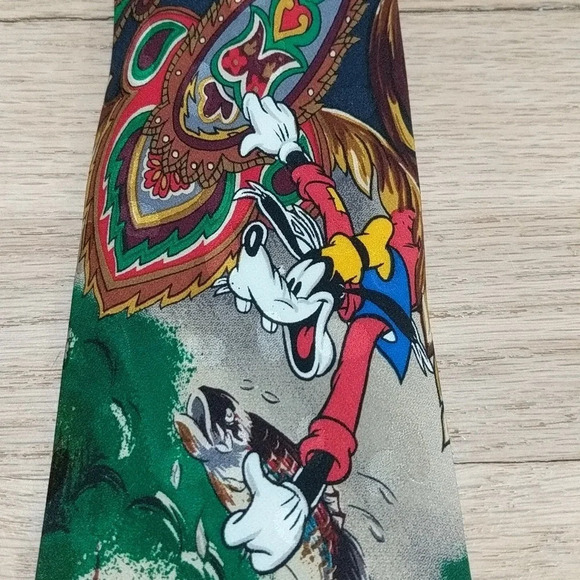 Disney Fishing Mickey and Goofey Silk Tie - Picture 5 of 8